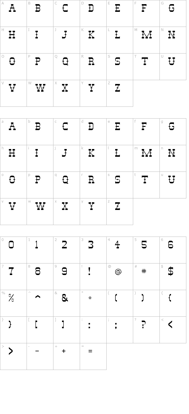 DesperadoFLF character map