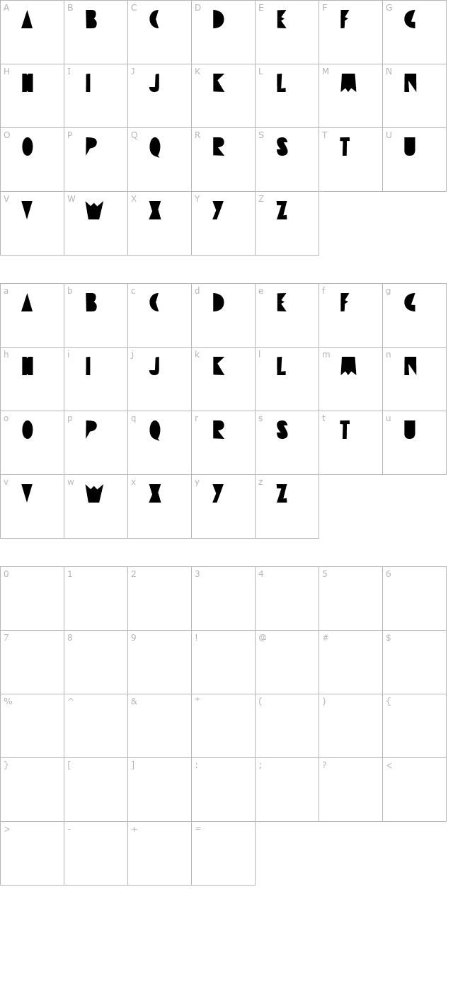 Destrukt character map