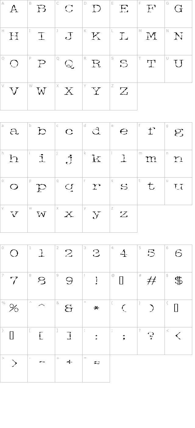 DetectiveExtended character map