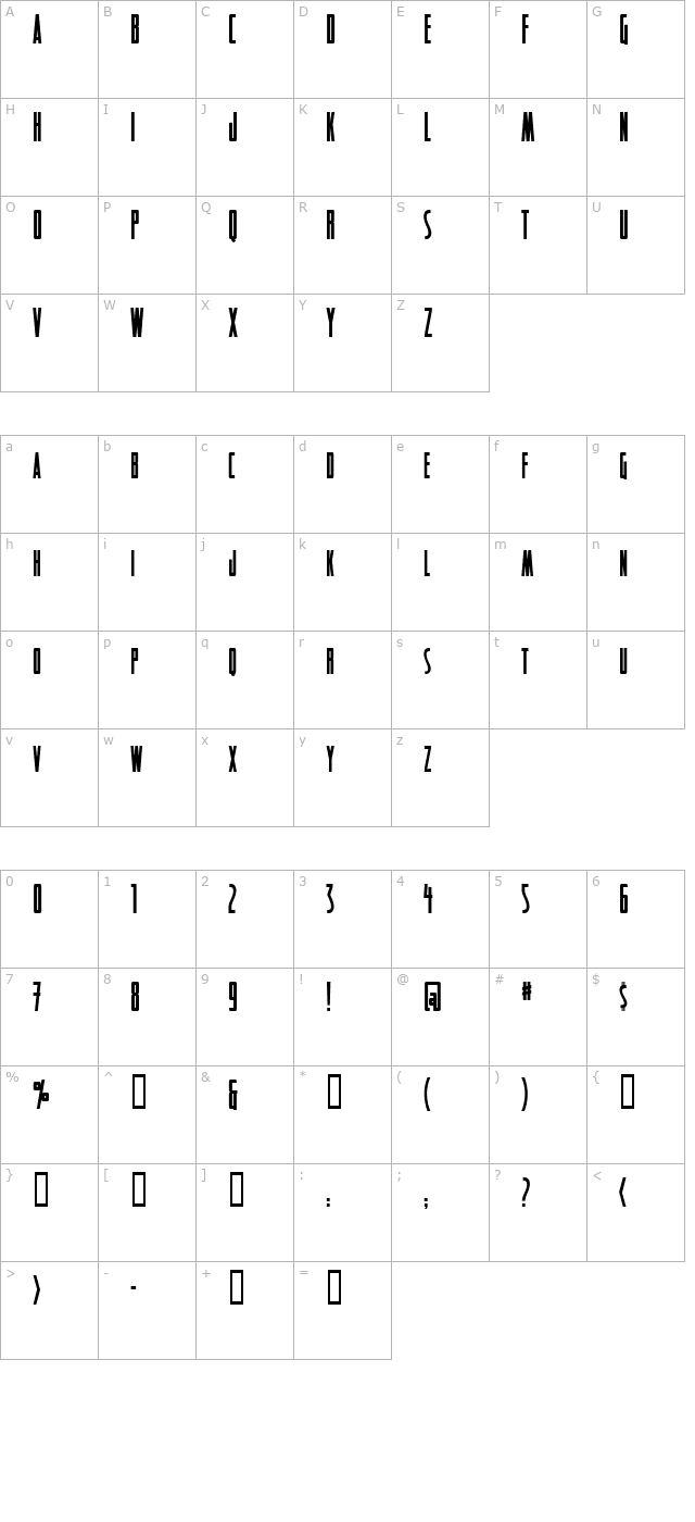 Detectives Inc character map