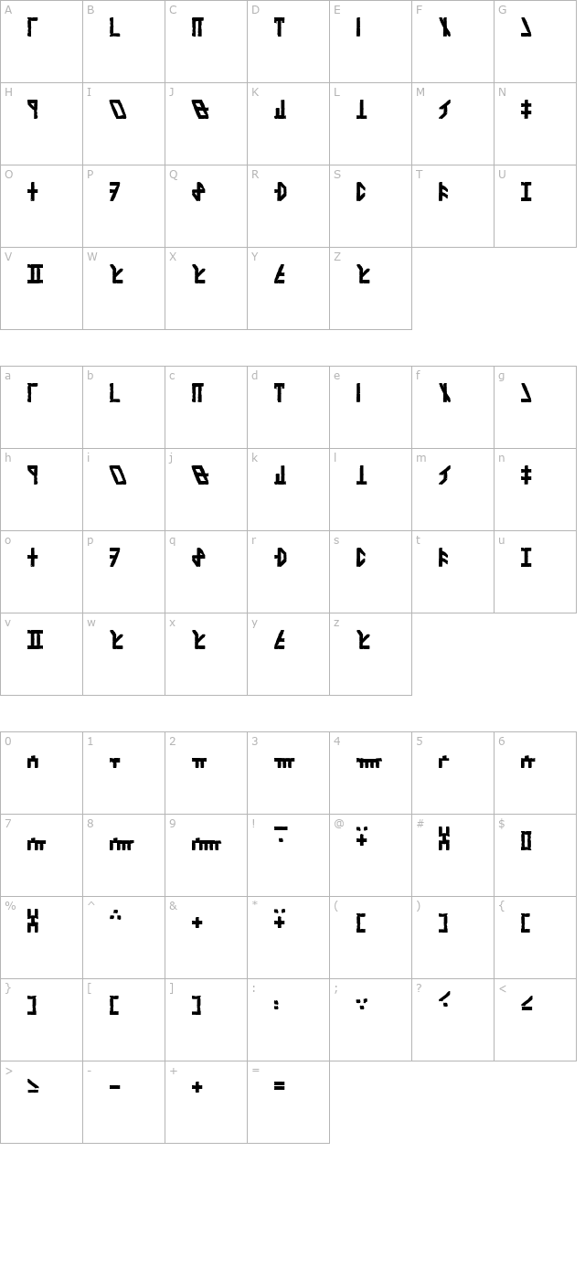 Dethek Stone Normal character map