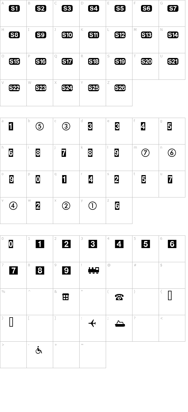 DeutscheBahnAG One character map