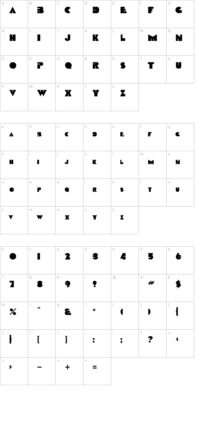 Devandra Regular character map