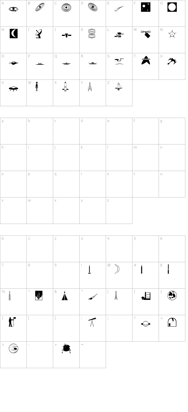 DexisDingbatsEightSSi character map