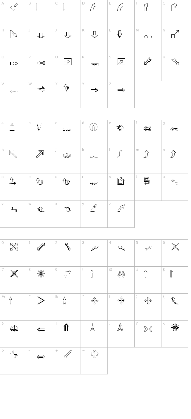 DexisDingbatsFiveSSK Regular character map