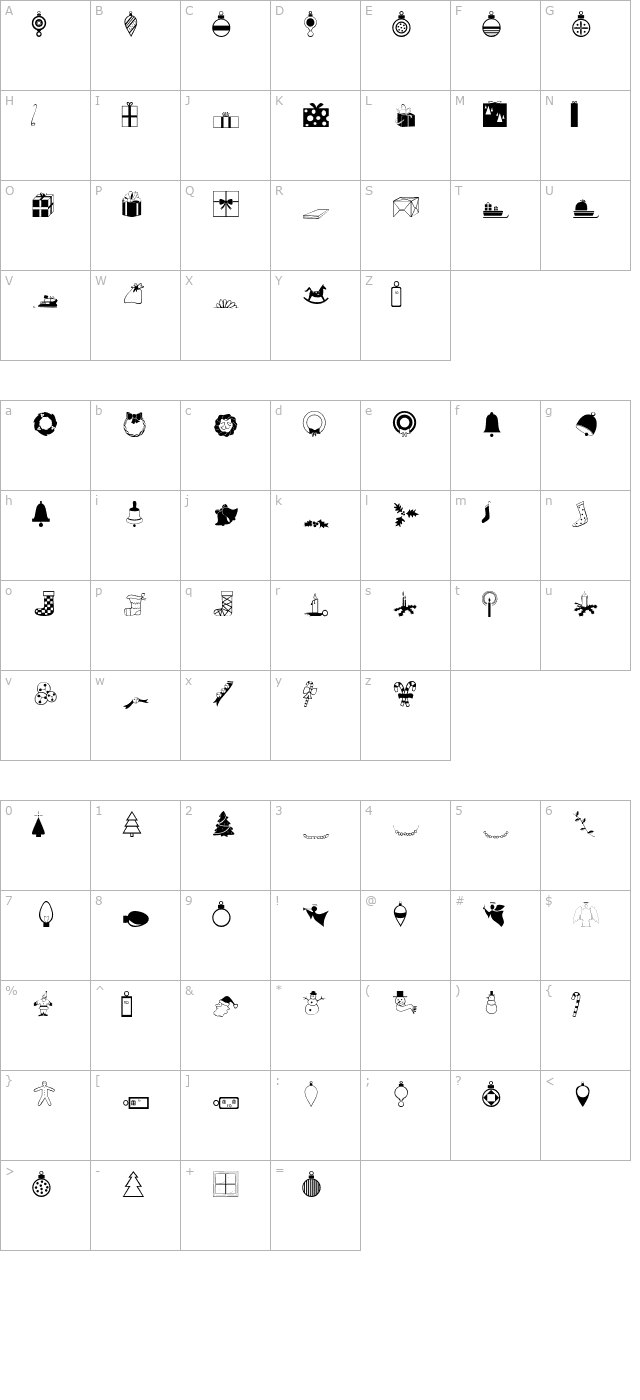 DexisDingbatsOneSSi character map