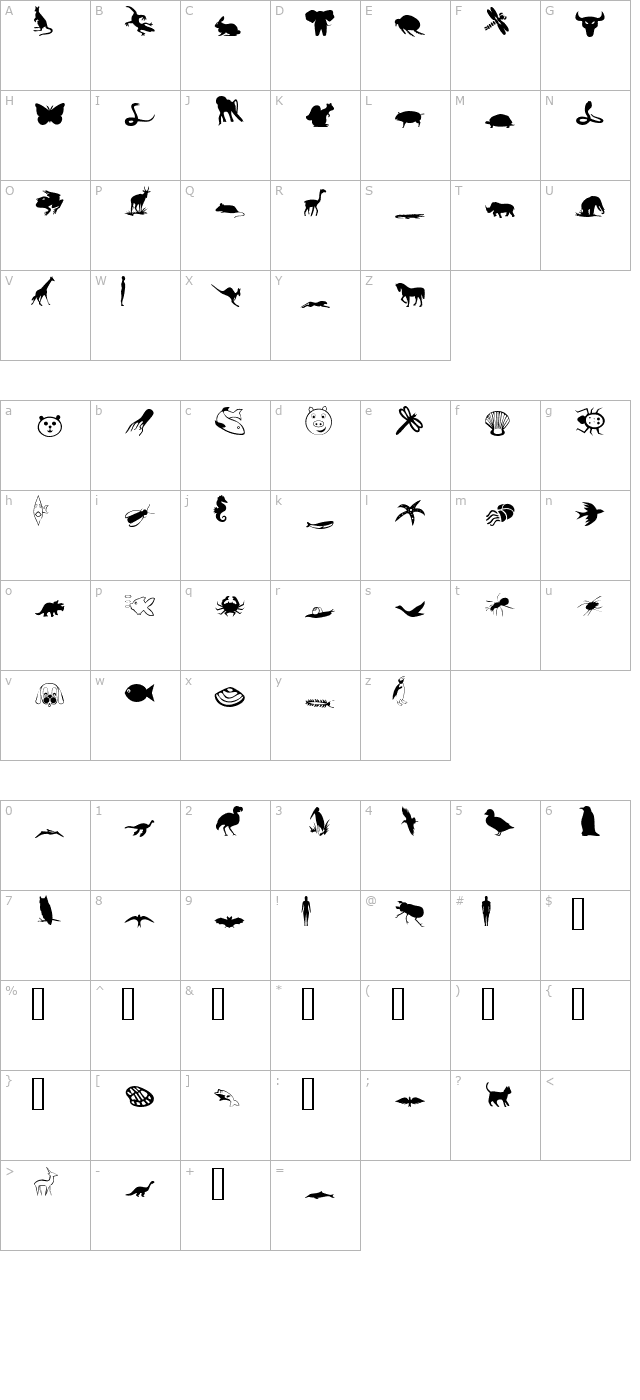 dexisdingbatsthreessi character map