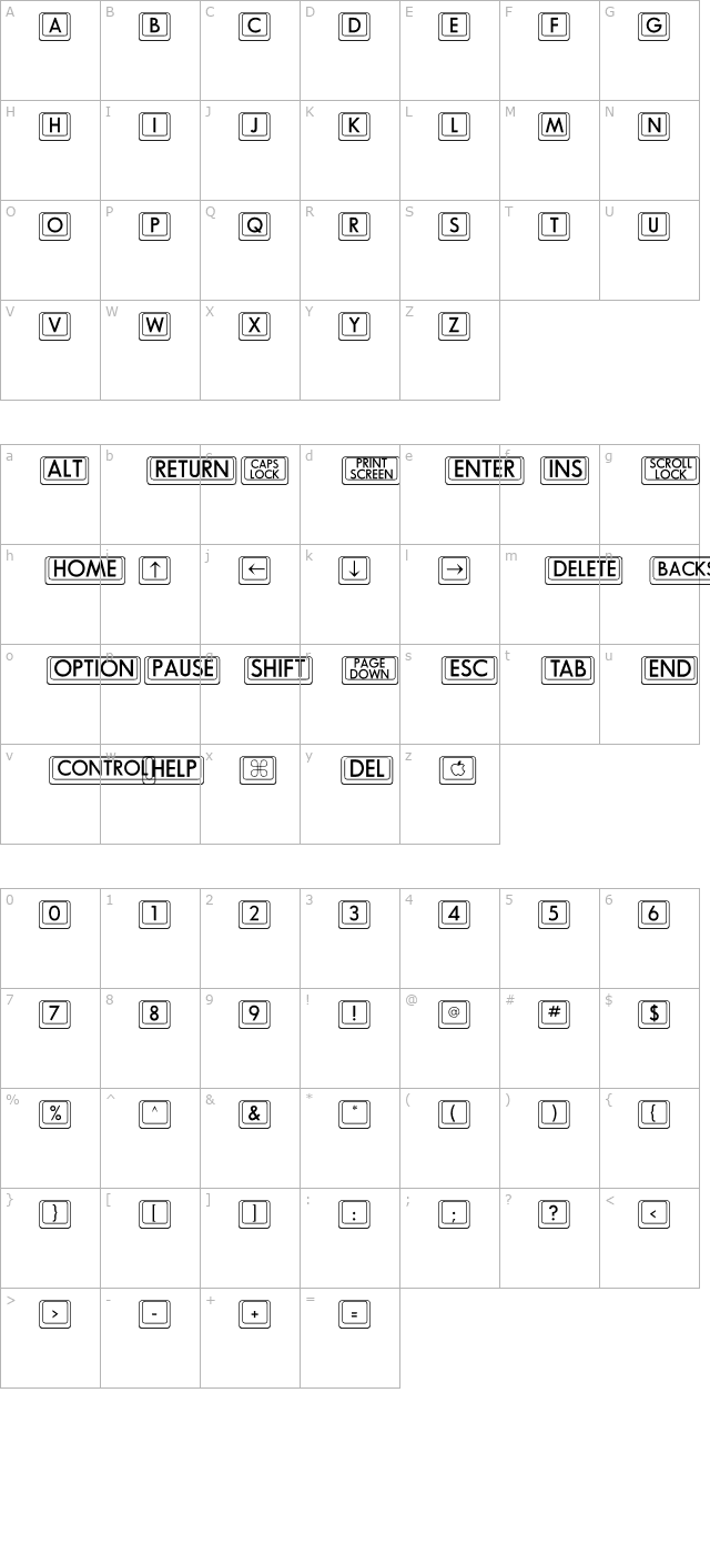 DexisDingbatsTwoSSi character map