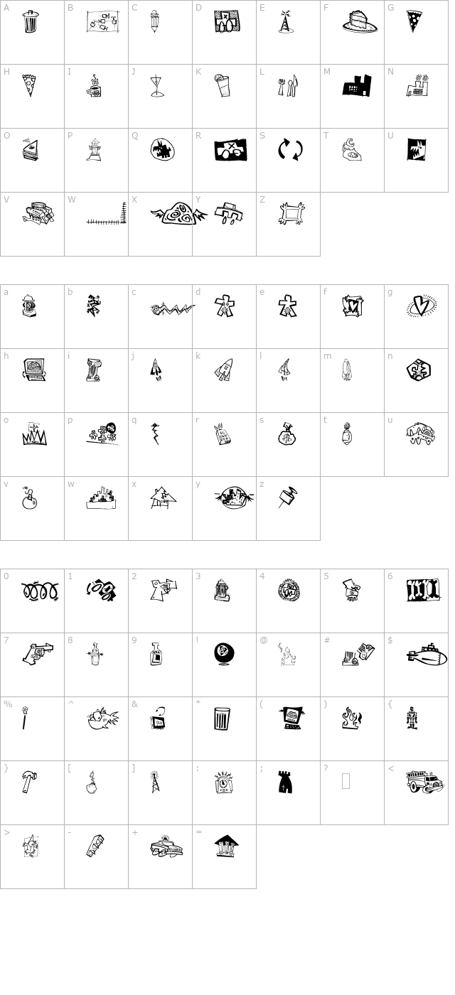 DF Urbans LET Plain1.0 character map