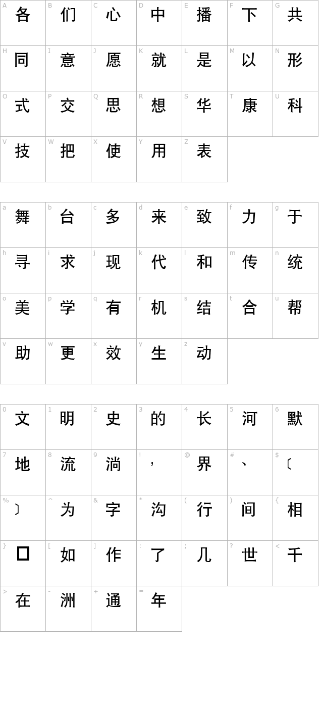 DFHei1BGB character map