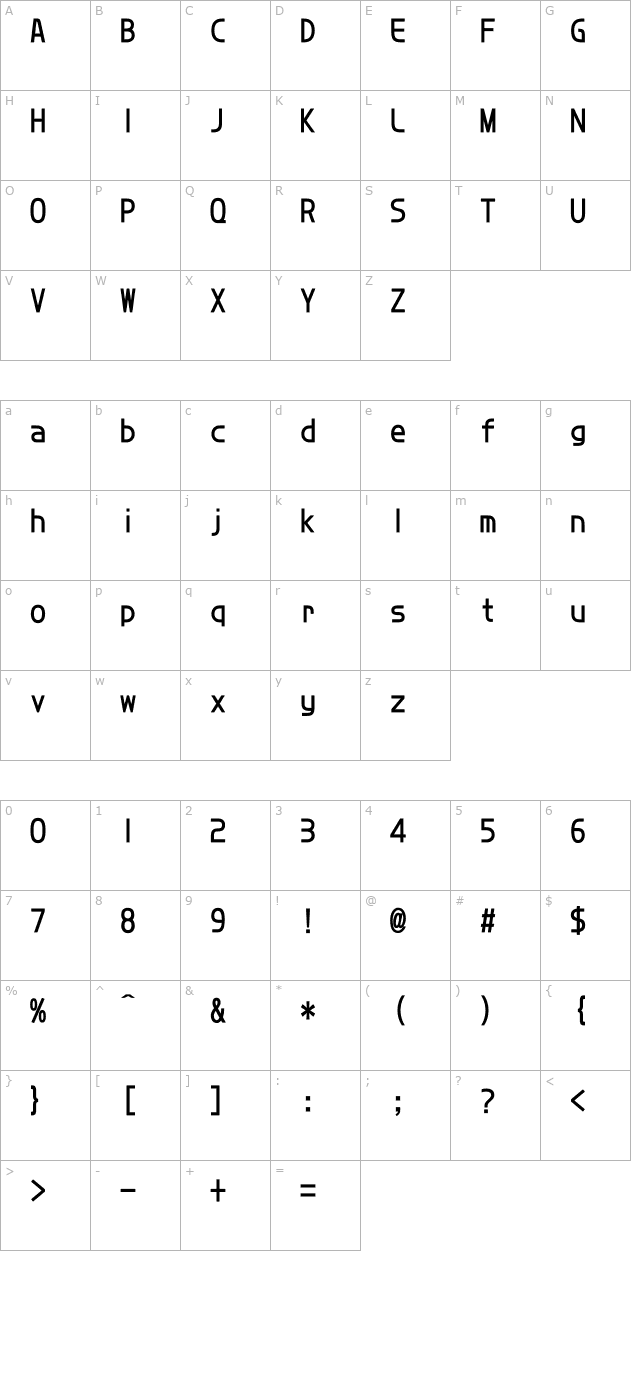 DFHuaZongW5U-B5 character map