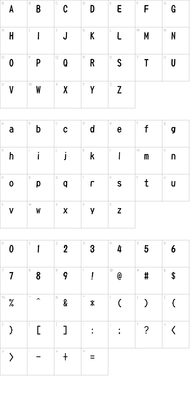 DFPOP1W5U-B5 character map