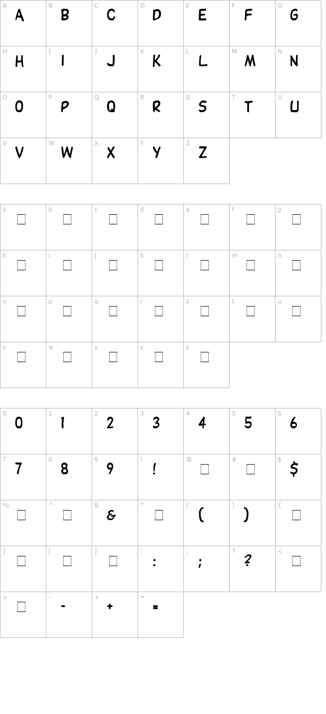 Dibs Display Caps SSi character map