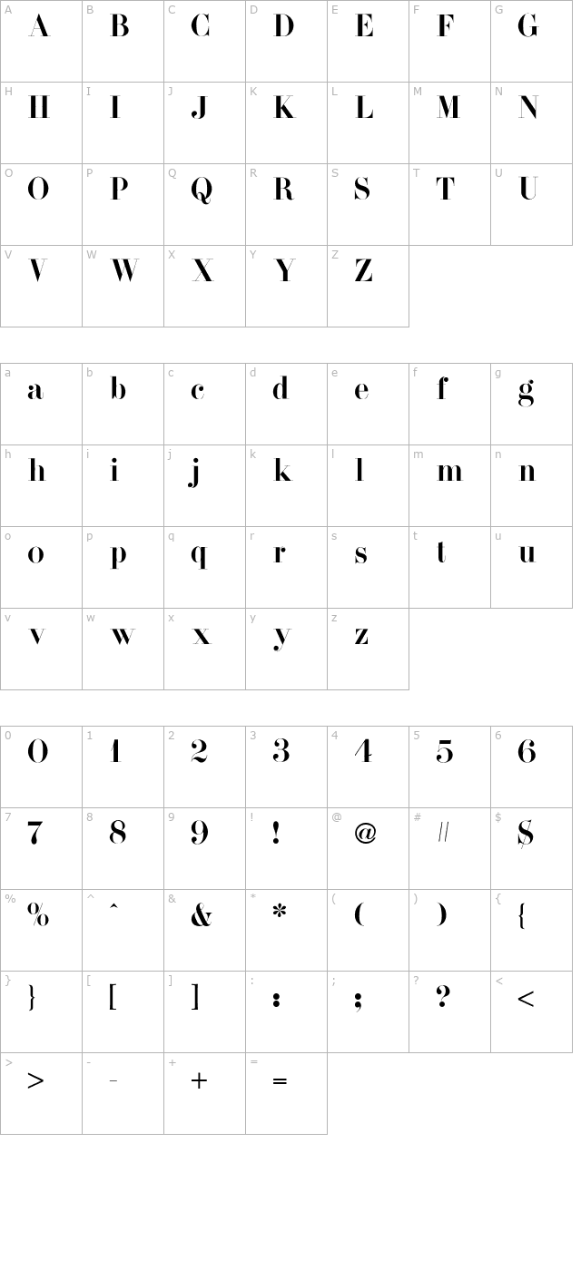 DidiFont character map