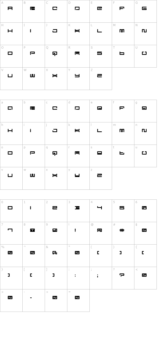 Digit Cube character map