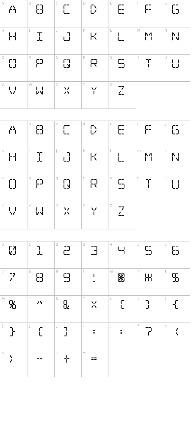 digital-dream character map