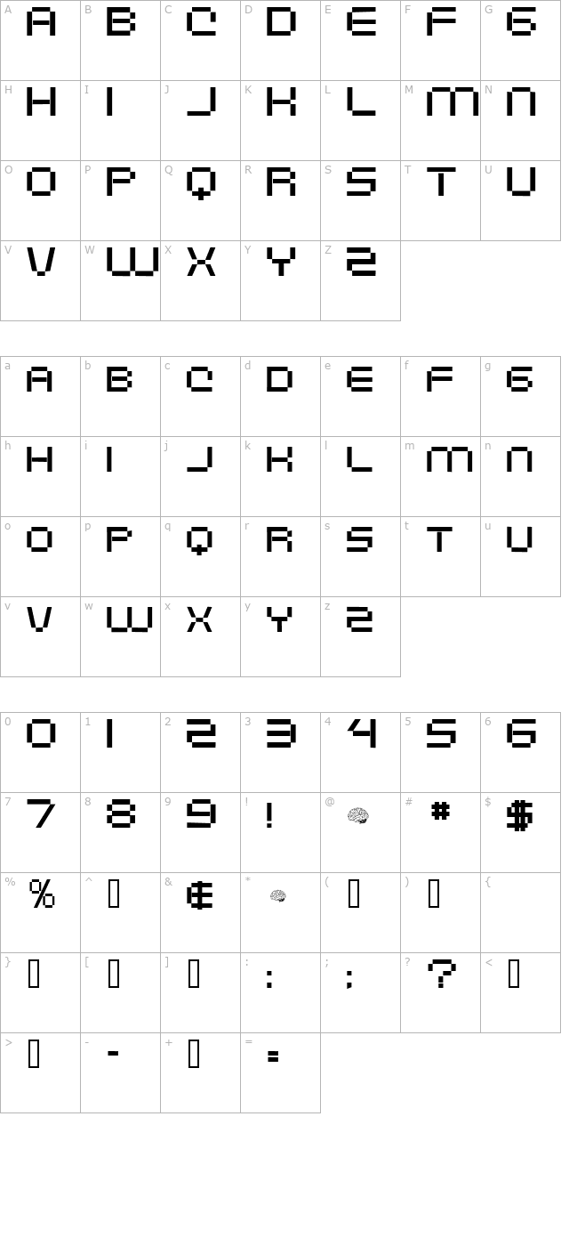 Digitalema character map