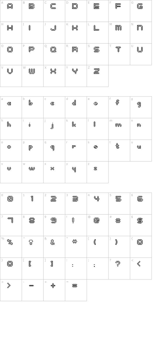 digitalisMAN character map