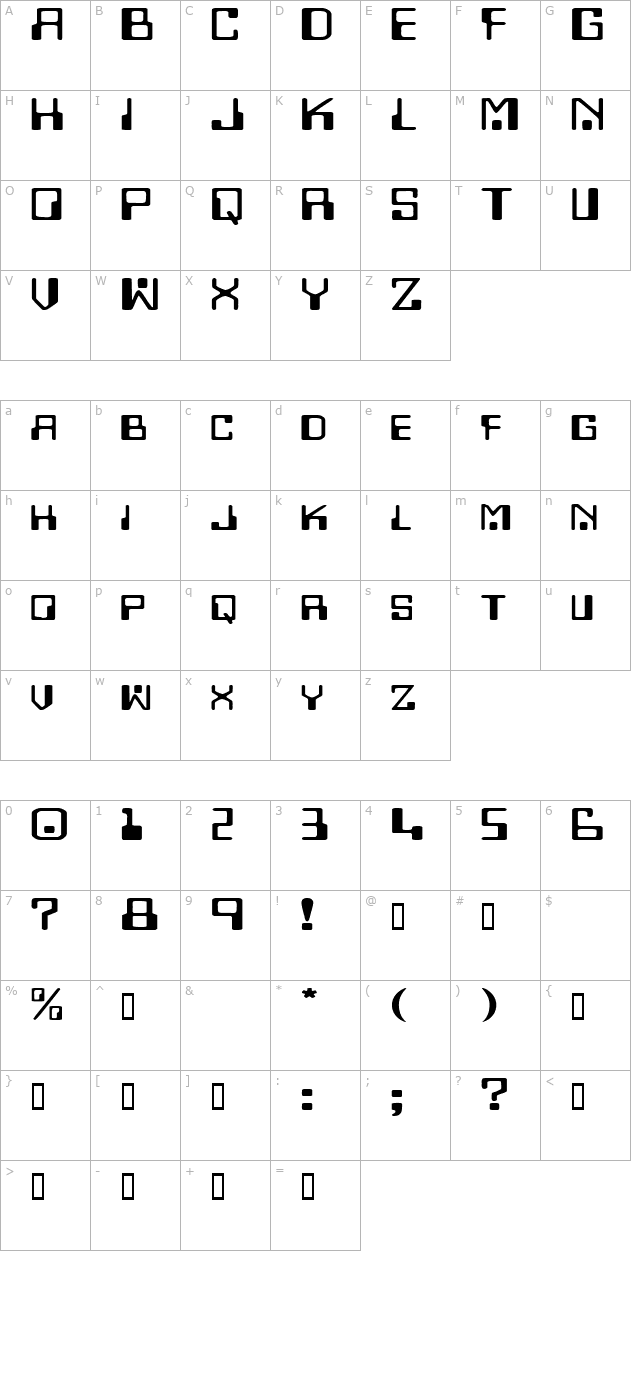 DigitalMachineExtended character map