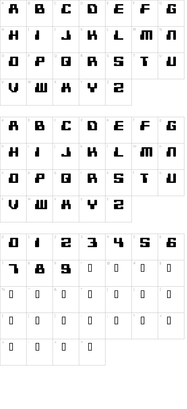 digitek character map