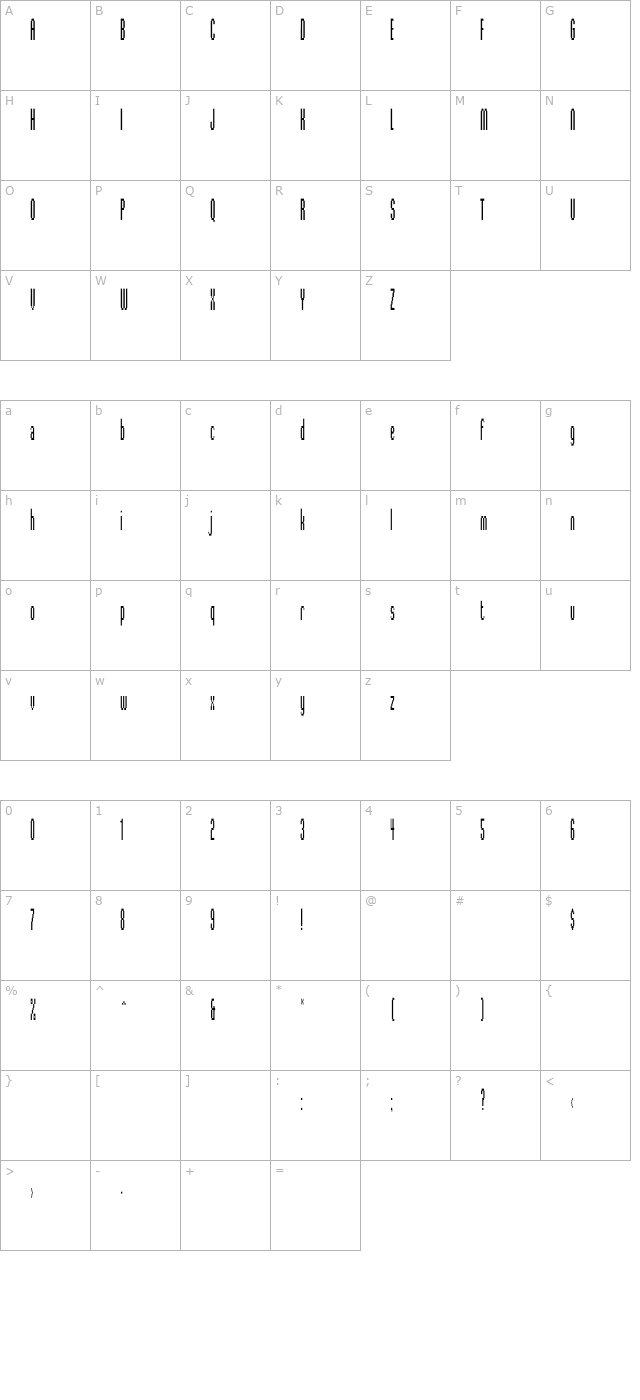 DigitekPlain character map