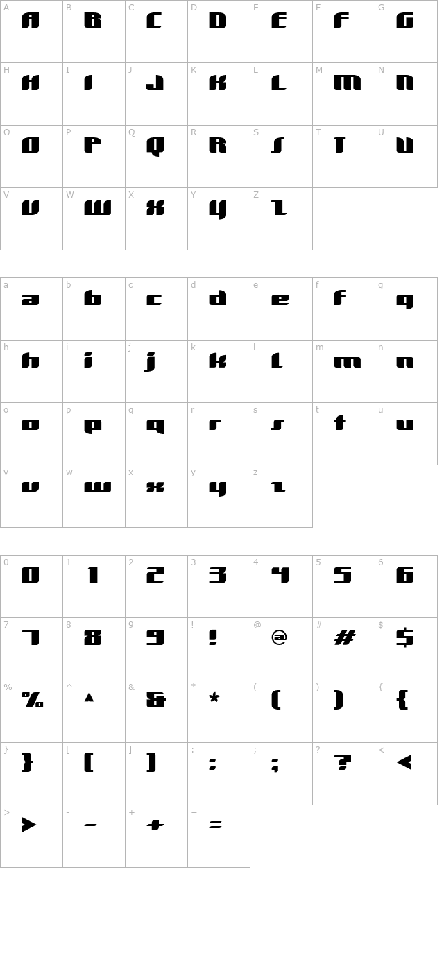 Dimentia-Wide character map