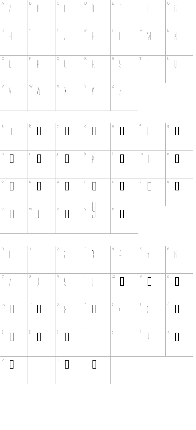 diner-skinny character map