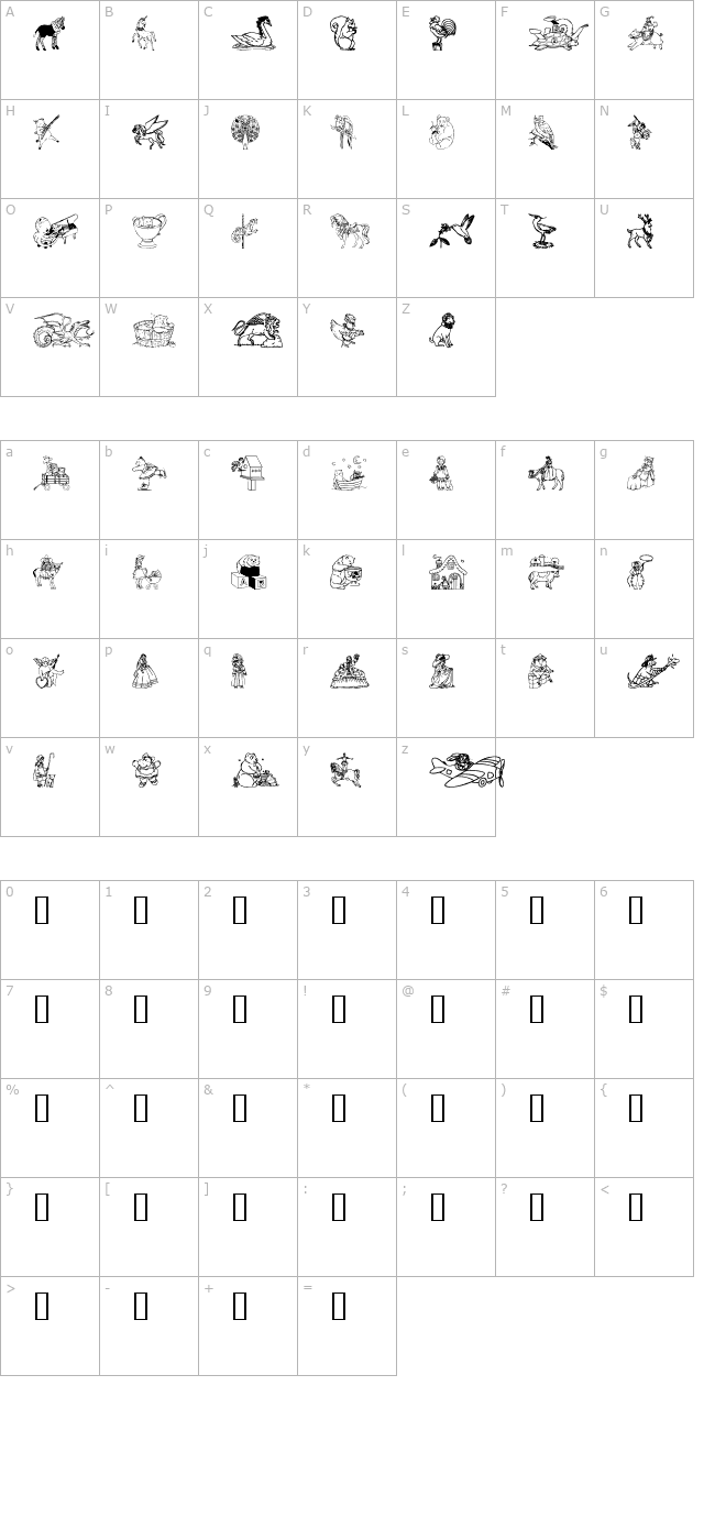 Ding Delights character map