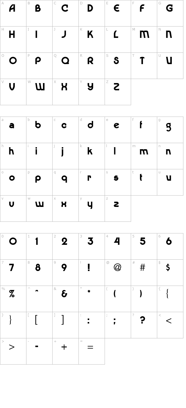 DingalingMedium character map