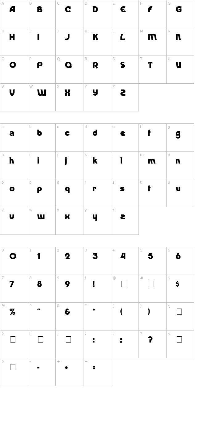 DingDong Normal character map