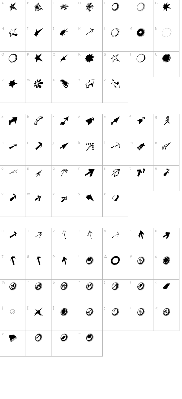 dingsbumsbats character map