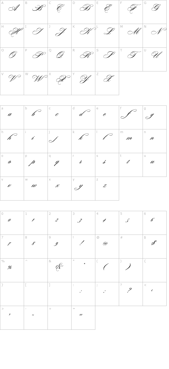 Diplomat-Regular character map