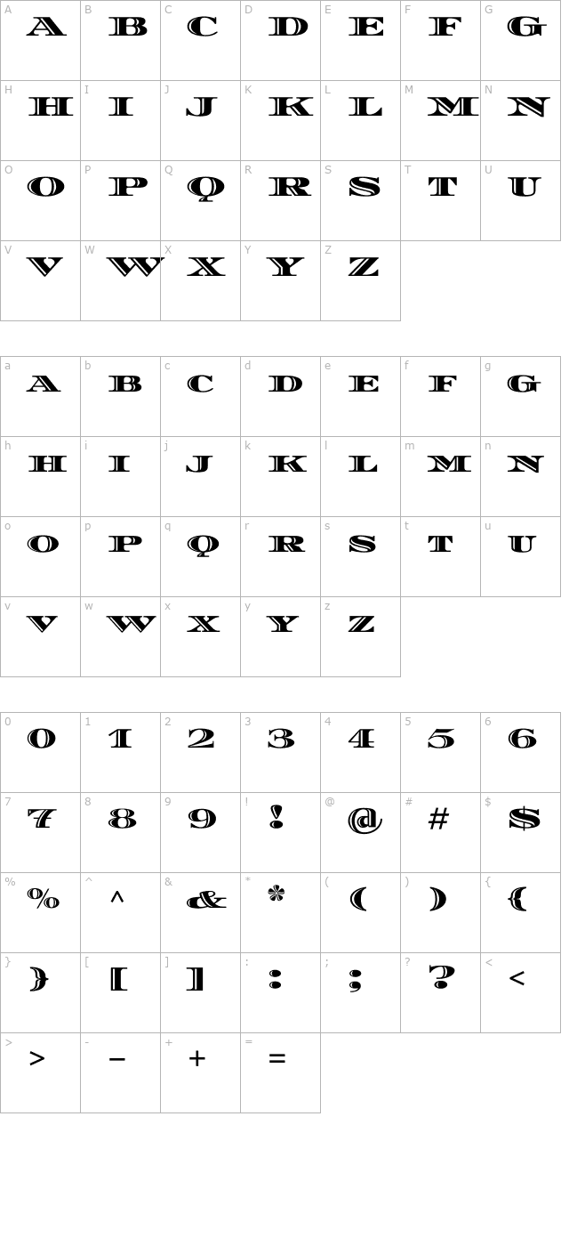 diplomata-sc character map