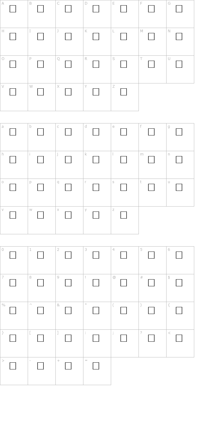 discardedwriting-regular character map