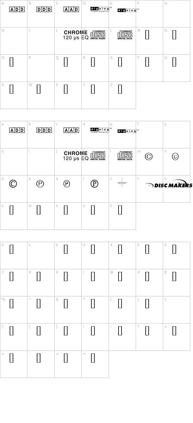 DiscMakerslogo0801 character map