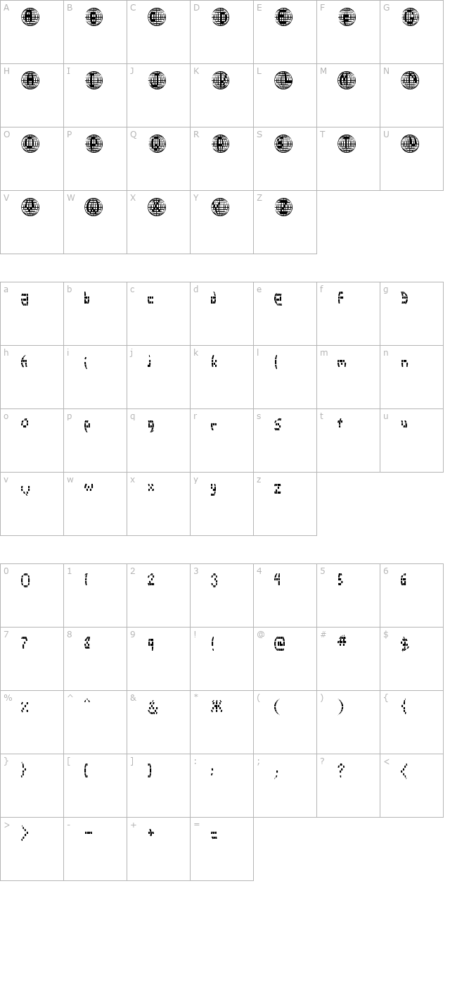 disco-2000 character map