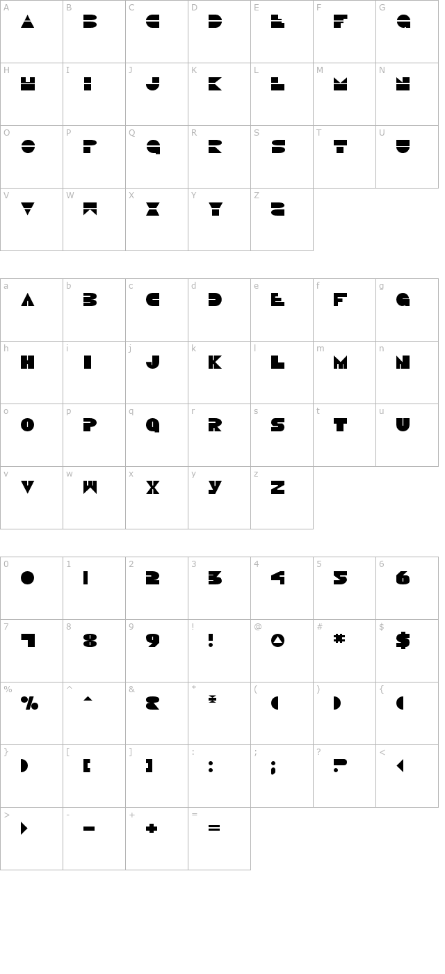 Disco Duck character map