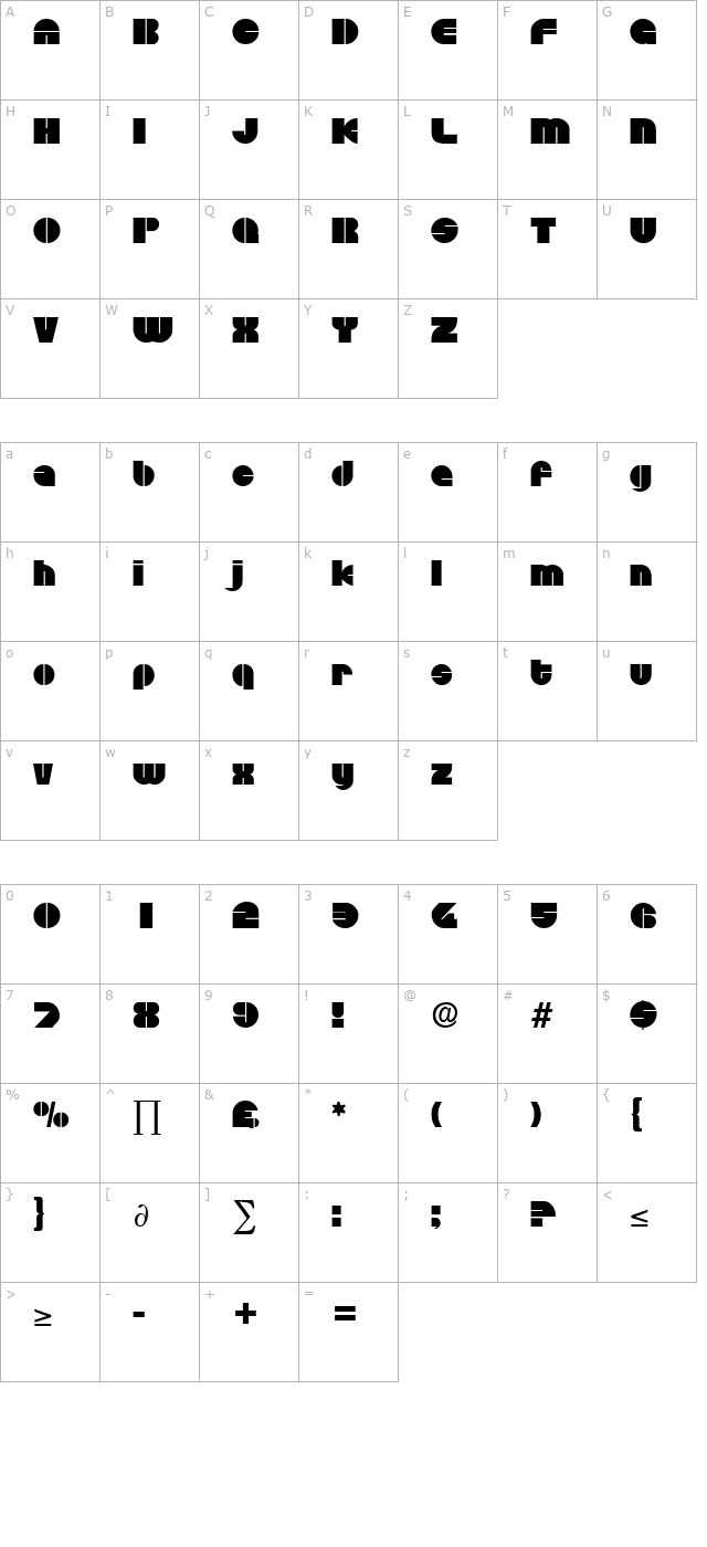 Disco character map