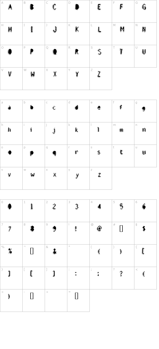 discount-inferno-bold character map