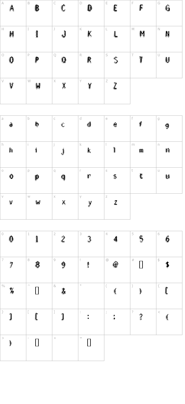 Discount Inferno character map