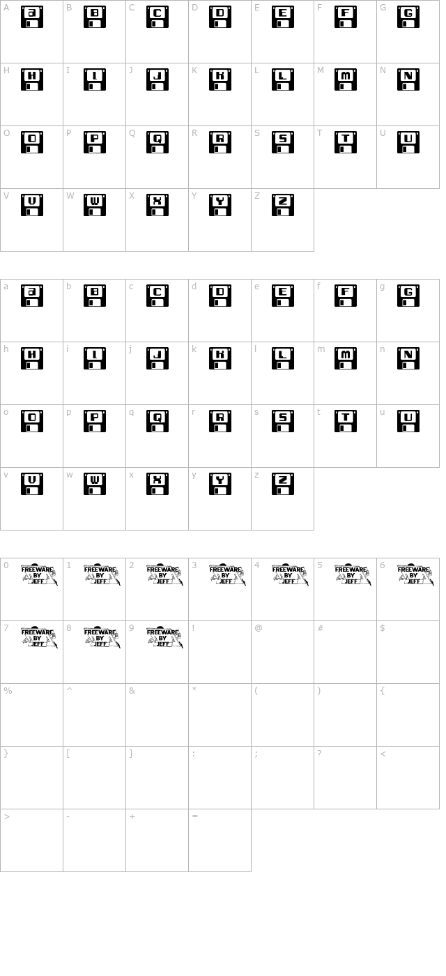 diskettes-jl character map