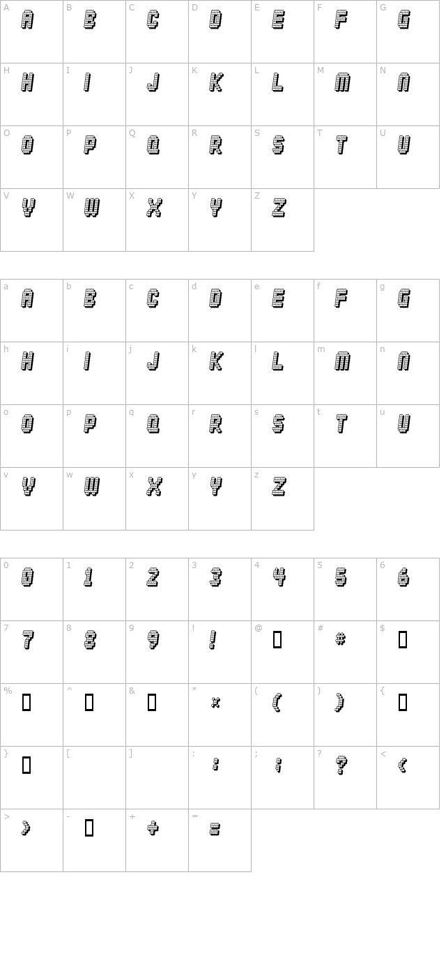 diskoteque character map