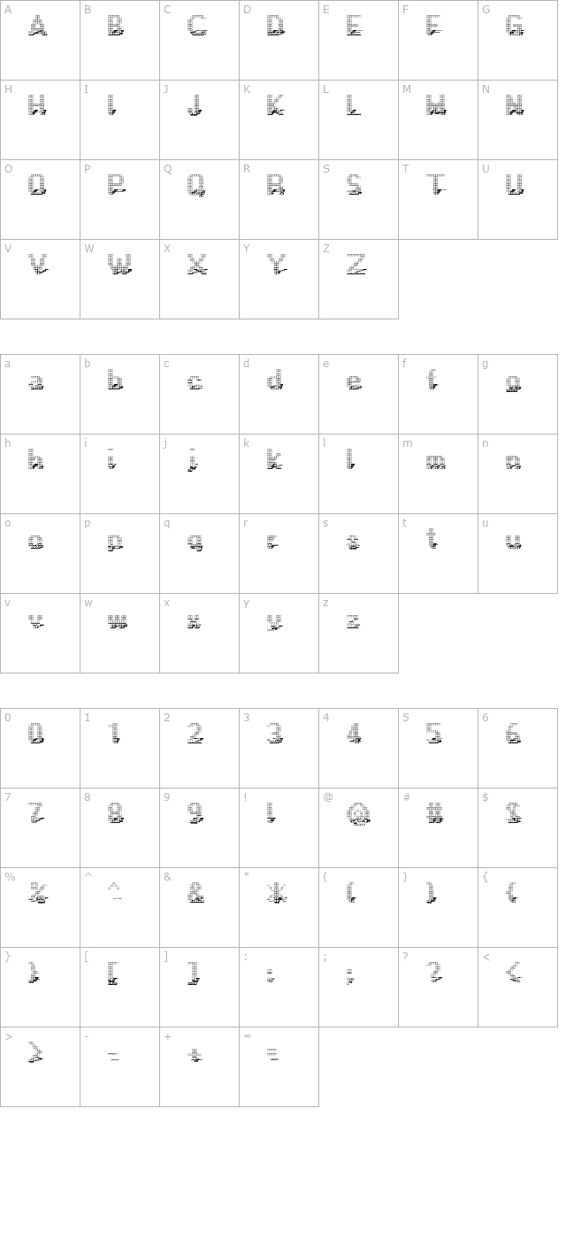 Display3DOTF character map