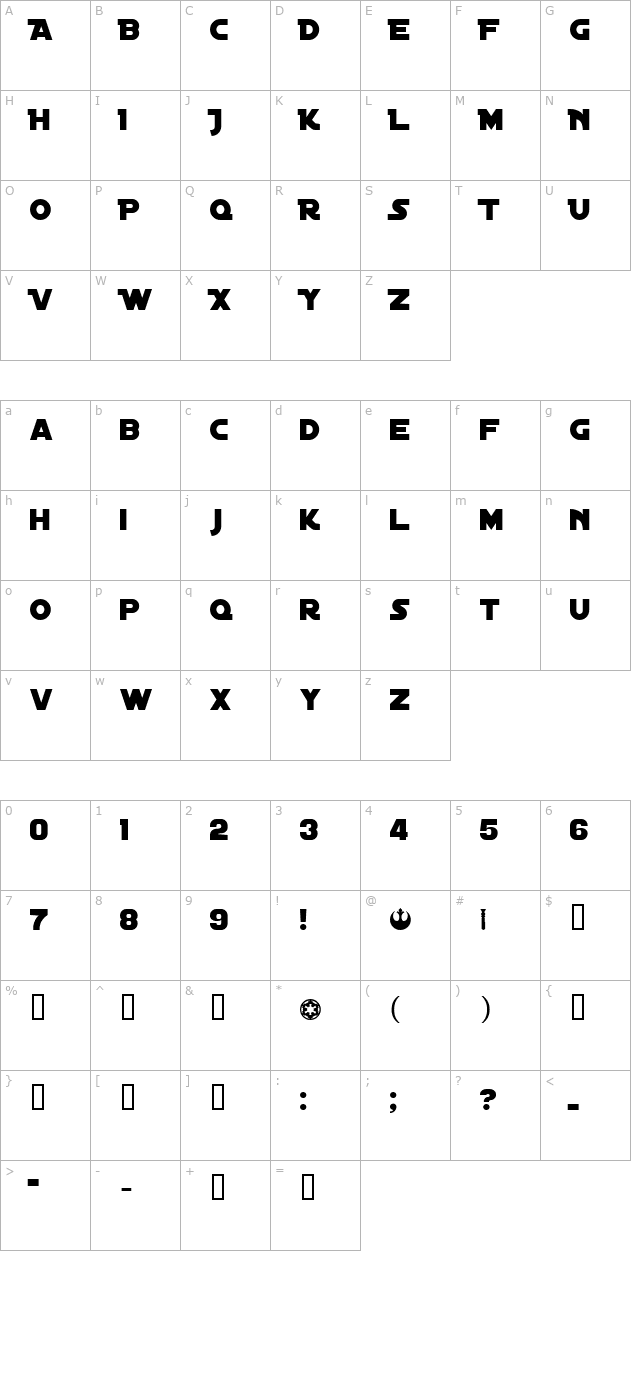 distant-galaxy character map