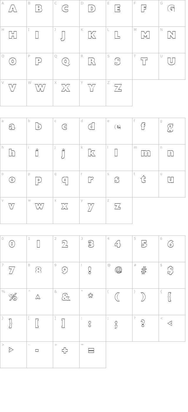 DivadBeckerOutline-Bold character map