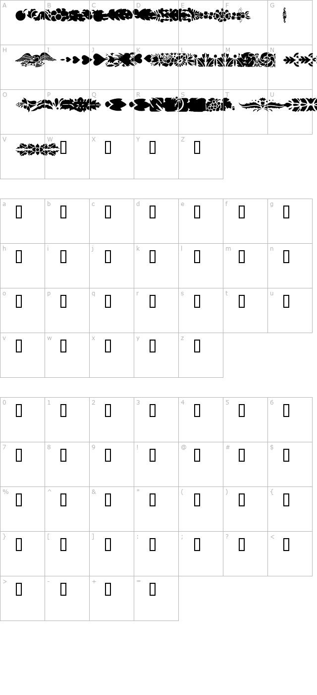 dividers-misc character map