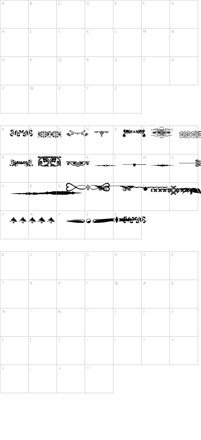 Dividers Two character map