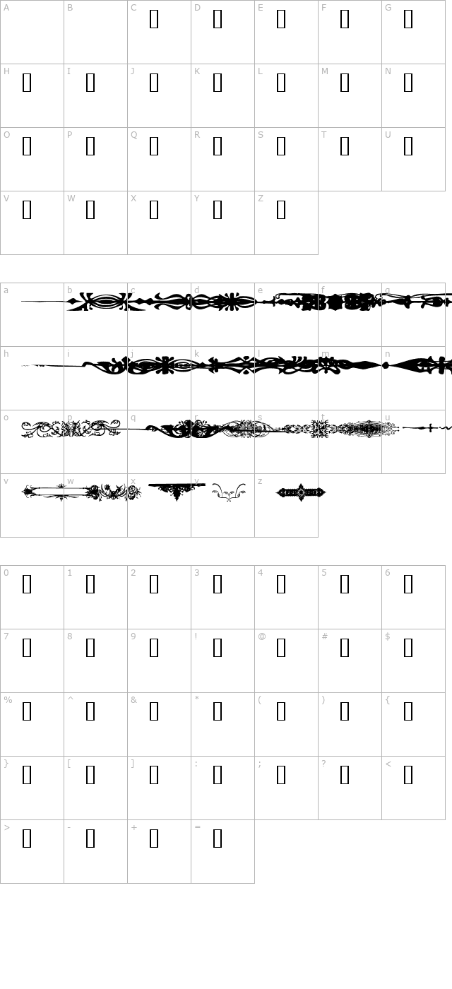 Dividers character map