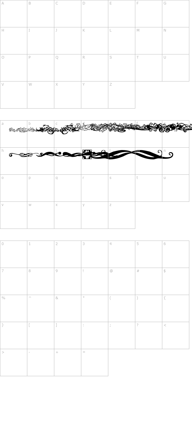 Dizzinz Dividers character map