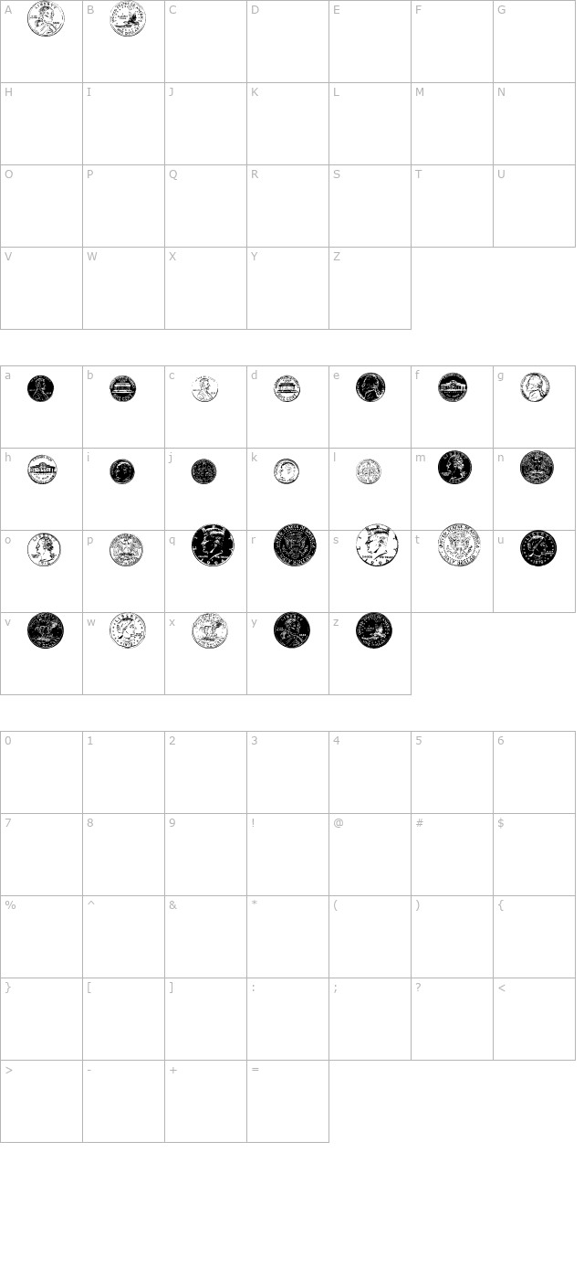 DJ Coinage character map